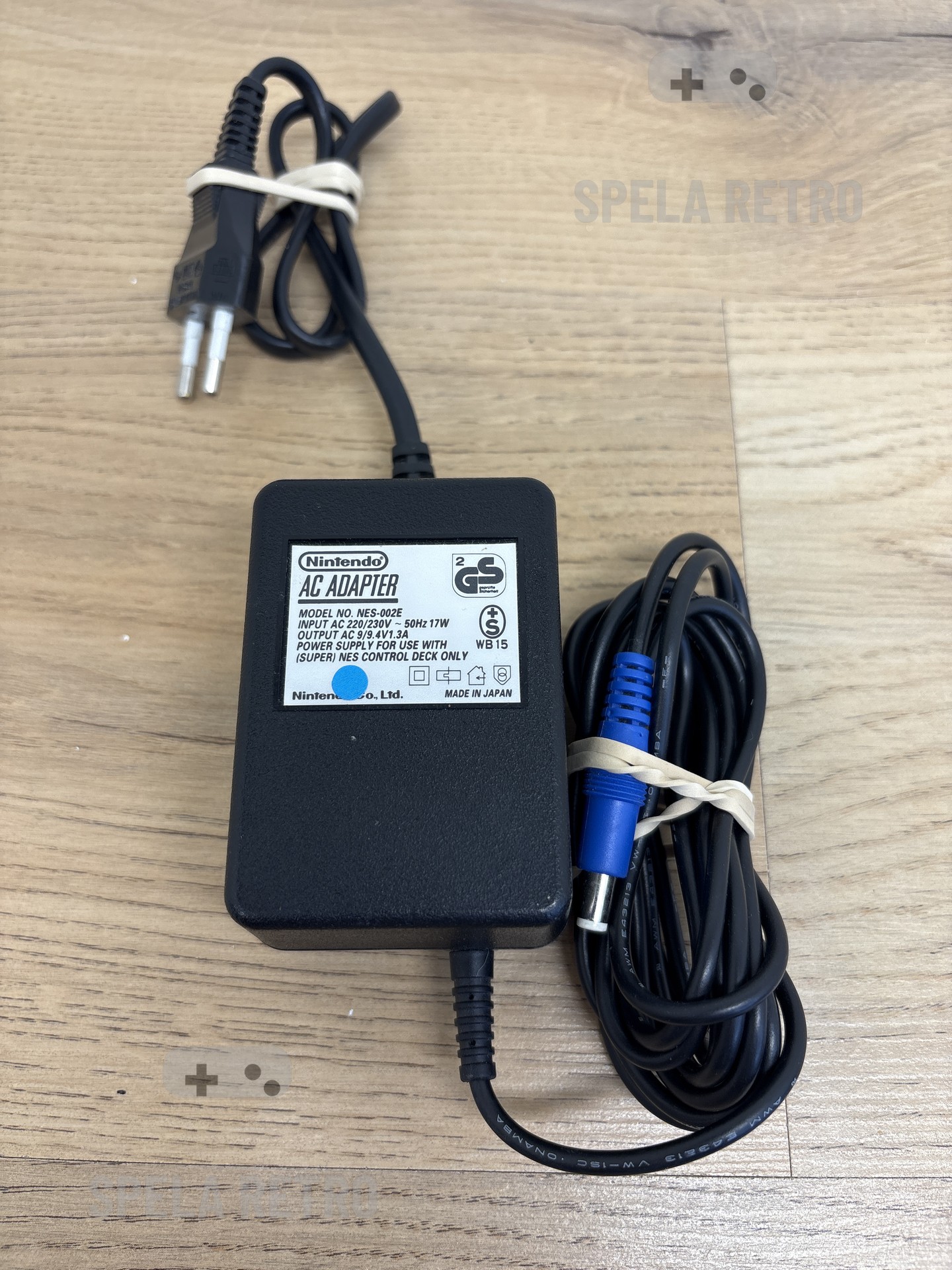 SNES Original strömkabel - blå plugg